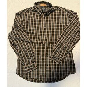 Dockers Long Sleeve No Wrinkles Stain Defender Check Shirt Men's Size Medium